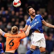 Macauley Bonne in action against Oldham Athletic.