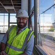 Construction work is coming along at the University of Suffolk's new health centre. Dr Paul Driscoll-Evans in the room that will house Suffolk MIND.