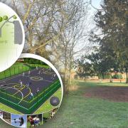 Plans for the new skatepark, children's play area and multi use games area which are to be built at Crowley Park in Needham Market