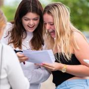 Students at Farlingaye High School in Woodbridge opening their A Level results