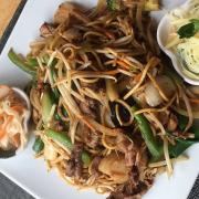 The set lunchtime menu at 92 Noodle Bar in Ipswich includes two sides per person - the dishes are all priced under £9, including these duck noodles