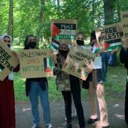 The Free Palestine protest took place in Christchurch Park on Saturday