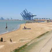 Sunny Felixstowe was a destination for walkers on Easter Sunday