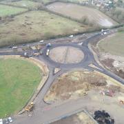 An aerial view of the scheme to improve the A140 near Eye