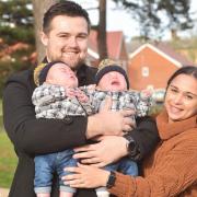 Twins Harry and Oliver Gadeke are celebrating their first Christmas after a difficult start to life