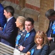 Conservative supporters at the Ipswich count in the Corn Exchange Picture: BRITTANY WOODMAN