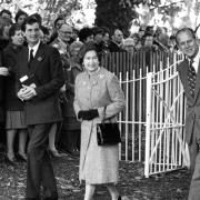 Lord Tollemache with Her Majesty and the Duke of Edinburgh at Helmingham Hall.