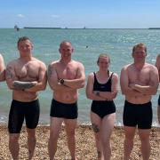 Seven members of the British army have started one of the world\'s toughest open water swimming challenges in support of families in Suffolk