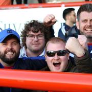 Ipswich Town fans enjoying the game at Morecambe