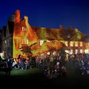 Framlingham castle lit up for an alternative fireworks display
