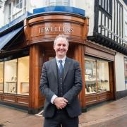 Dipples managing director Chris Ellis, outside their new jewellery store in Bury St Edmunds