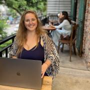 A local graphic designer is taking remote working to the next level, by combining her full-time job for a Suffolk-based company with a round-the-world holiday of a lifetime.