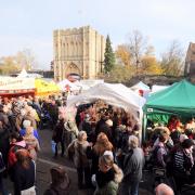 A past Christmas fayre at Angel Hill in Bury St Edmunds
