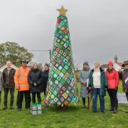 Some of the group who took part in making the 13ft Christmas Tree