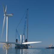 A Vattenfall wind turbine being installed