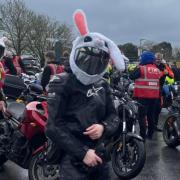 Around 30 bunny bikers delivered Easter Eggs to Colchester and Ipswich Hospitals.