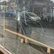 The window of Brandon Butchers has been smashed