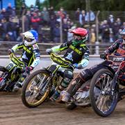Emil Sayfutdinov, far left, had another great night but the Ipswich Witches were beaten at Sheffield Tigers