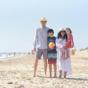 A family on Southwold beach
