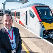 Jamie Burles with one of Greater Anglia's rural trains at Lowestoft station.