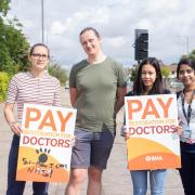 Junior doctors were on strike outside Ipswich Hospital on Thursday morning over disputes in pay.