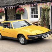 The iconic yellow car is being used in filming in Framlingham