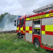 Fire crews have been called to tackle a muck pile blaze near Clare