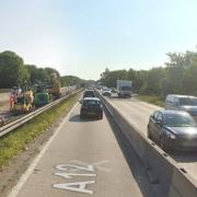 The crash happened within the roadworks on the A12