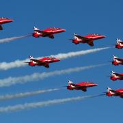 The Red Arrows will be flying over Suffolk today