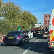 Traffic has come to a standstill on the A12 near Marks Tey