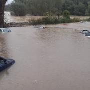 Flooding in the Elms car park in Framlingham