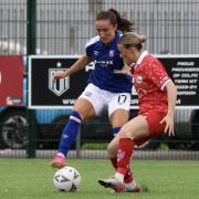 Ipswich Town Women in cup action against Cardiff City today.