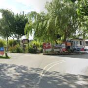 The entrance to the campsite at Stonham Barns, where plans have been refused