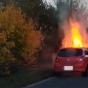 A car was on fire near Boxford