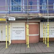 Signs for the new Waterstones appeared in October
