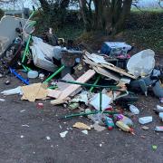 Huge amounts of rubbish have been spotted in the road