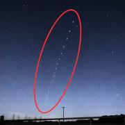 A strange line of lights has been spotted in the skies above Felixstowe