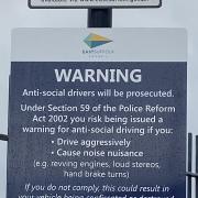 A new sign has been put up in Landguard car park in Felixstowe warning against 'anti-social driving'