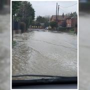 Flooding on the A12 has left the road impassable through Yoxford