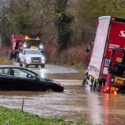 Several roads around Suffolk are very deeply flooded today