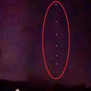 An unusual line of lights was spotted in the skies above Suffolk