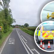 The air ambulance was called to a serious crash involving a bus