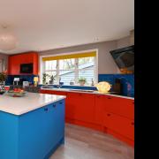 The colourful contemporary kitchen