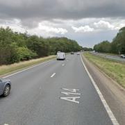 The A14 is currently closed on the eastbound carriageway