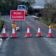 An emergency road closure has been put in place in Otley Road in Grundisburgh