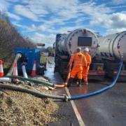 Work to remove water from the A14 is continuing