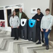 Tyler Thompson launched the campaign to place recycling bins both inside and outside at the Mildenhall Hub