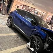 The Renault Captur crashed through the front of the hotel