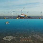 An artist’s impression of the pilot study at the Marine Energy Test Area (META) in the Celtic Sea