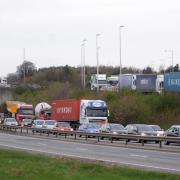 The A14 is closed in both directions near Ipswich